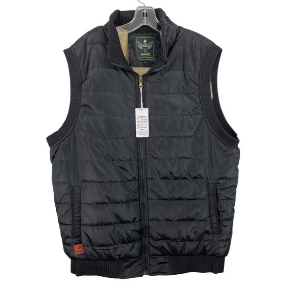 Cool Choice Other - Cool Choice Puffer Vest Mens Size XL Black Sherpa Lined Classic Full Zipper
